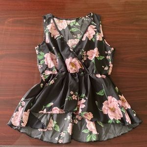 Floral sleeveless blouse